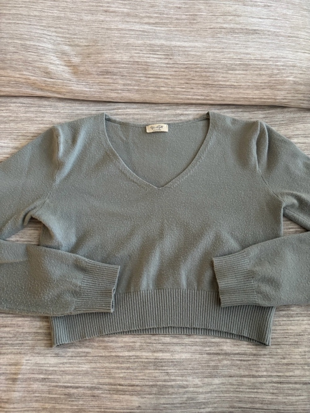 Brandy Melville Cropped V-Neck Sweater